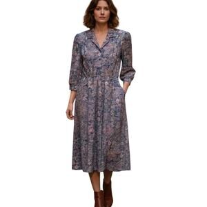 True Vintage 80s California Looks Paisley Midi Dress Cottagecore 10P Sheer